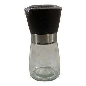 Tastefully Simple Spice Grinder New Plastic Top Glass Bottom Pepper Salt ETC